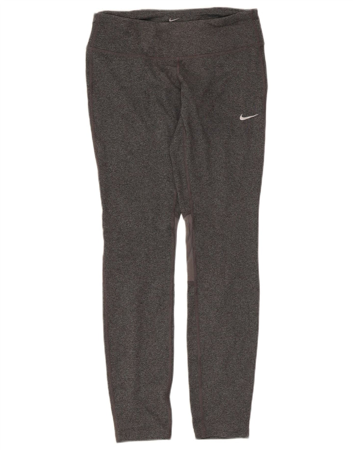 NIKE Damen Dri Fit Leggings UK 10 Small Grau meliert