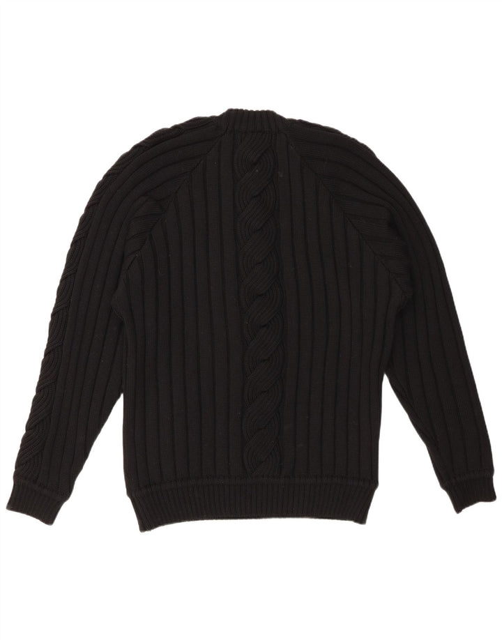 VINTAGE Damen Pullover mit Rundhalsausschnitt UK 20 2XL Schwarz