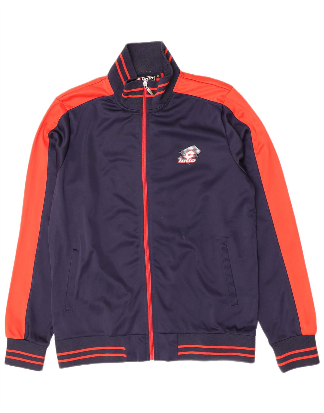 Lotto Herren-Trainingsanzug-Oberteil, mittleres Marineblau, Farbblock-Polyester