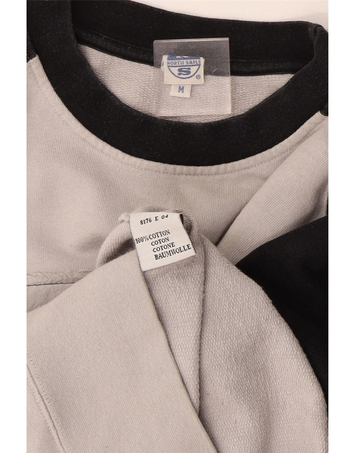 North Sails Herren-Sweatshirt mit Grafik, mittelgraue Colourblock-Baumwolle