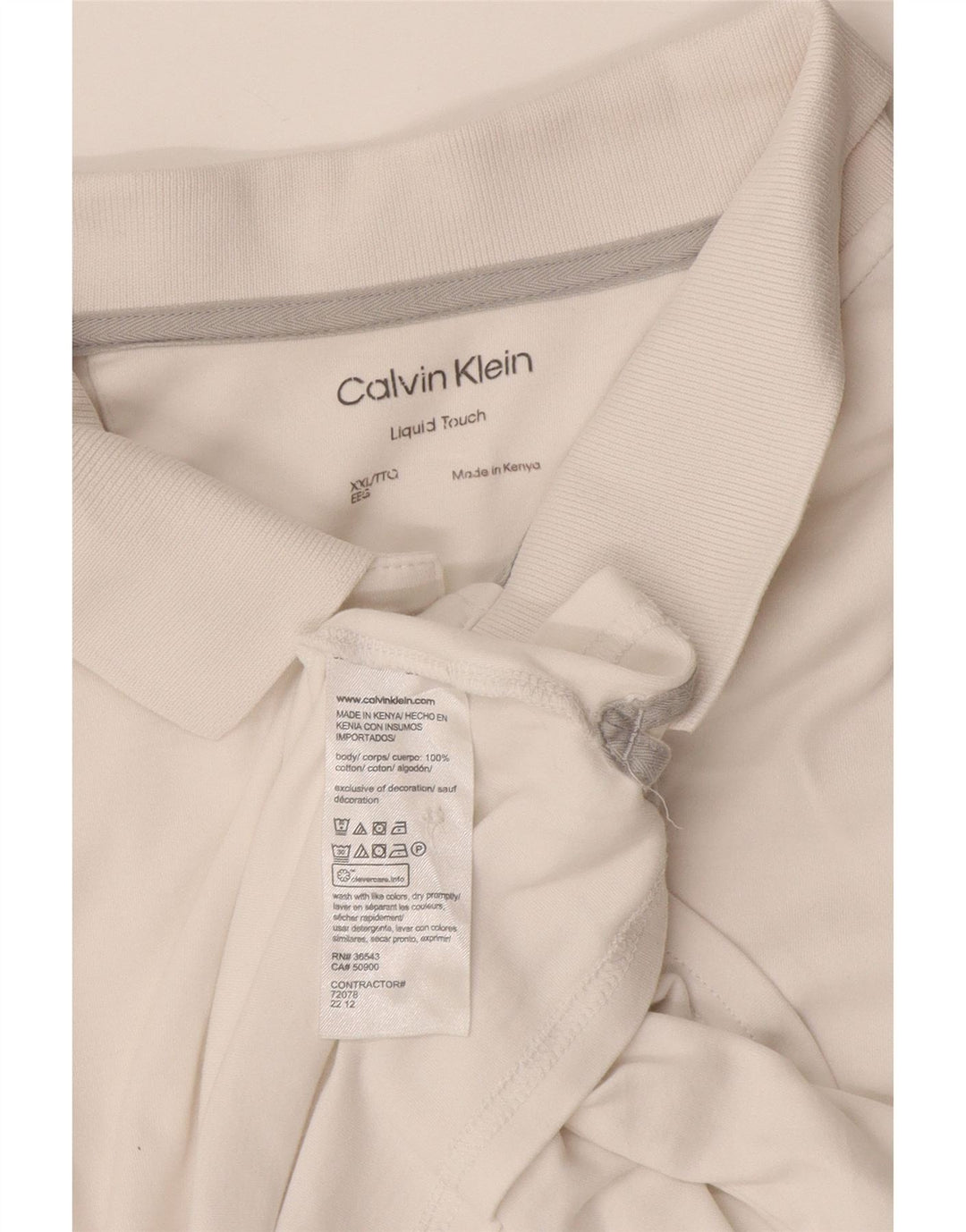 Calvin Klein Herren Poloshirt 2XL Weiße Baumwolle
