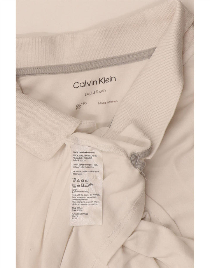 Calvin Klein Herren Poloshirt 2XL Weiße Baumwolle