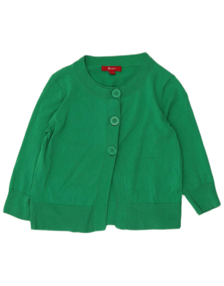 Monsoon Damen Crop Cardigan Pullover UK 12 Mittelgrüne Baumwolle