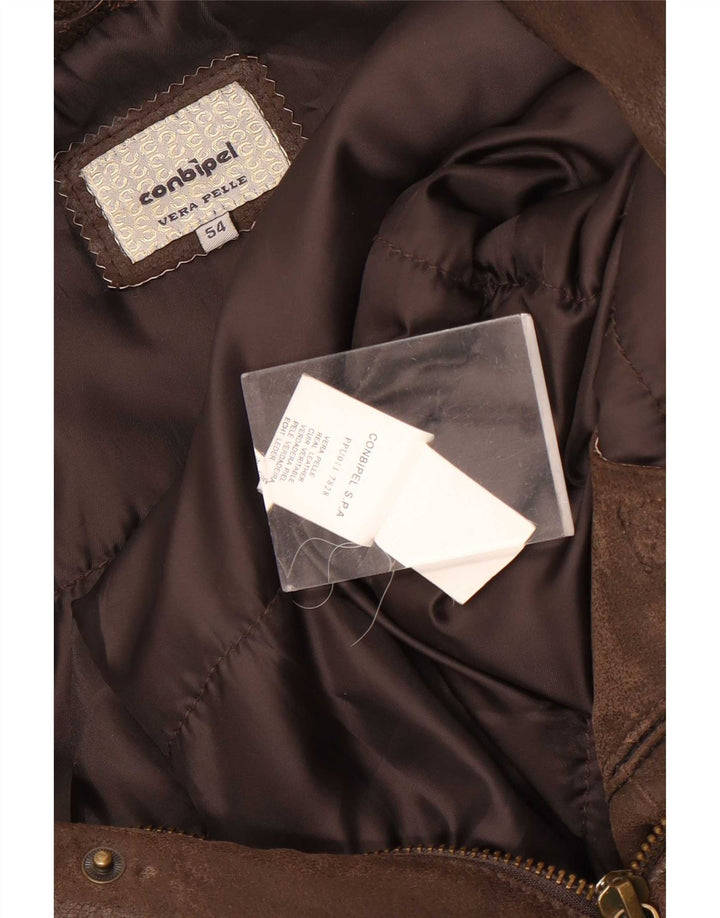 Conbipel Herren Bomber Wildlederjacke IT 54 XL Braunes Leder