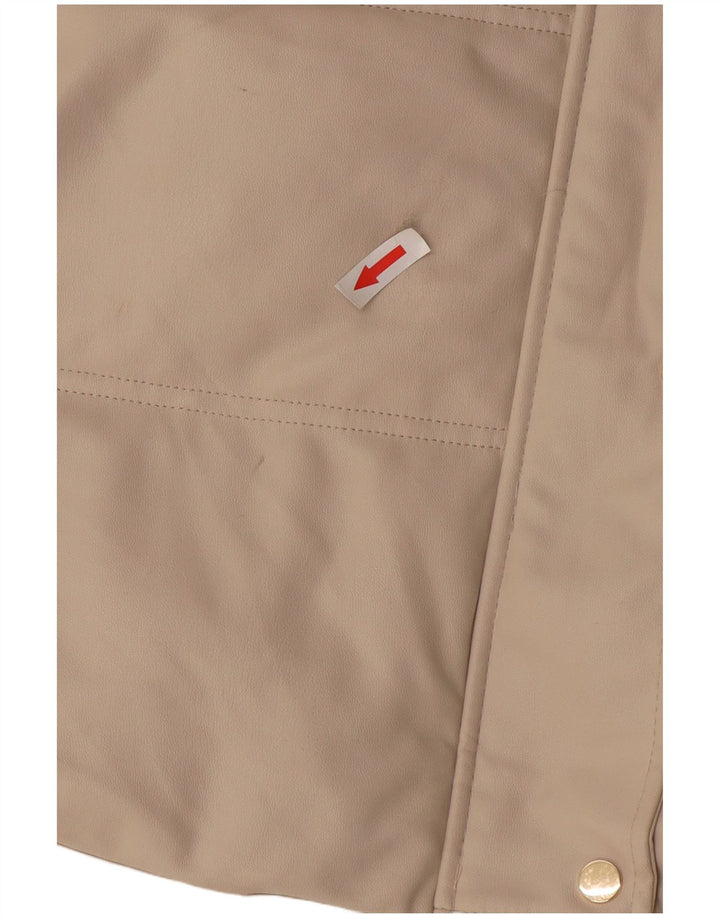 Zara Damen Kapuzenjacke, ärmellos, gepolstert, UK 14, Mittelbeige, Polyester