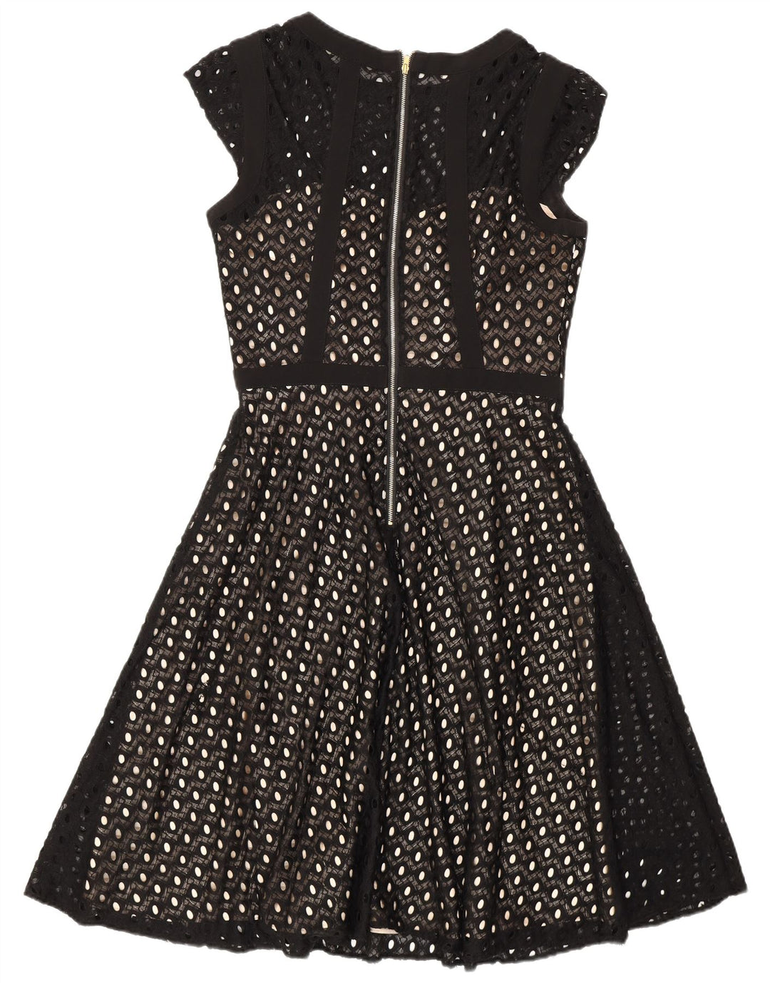 Monsoon Damen A-Linien-Kleid UK 10 Small Schwarz Nylon
