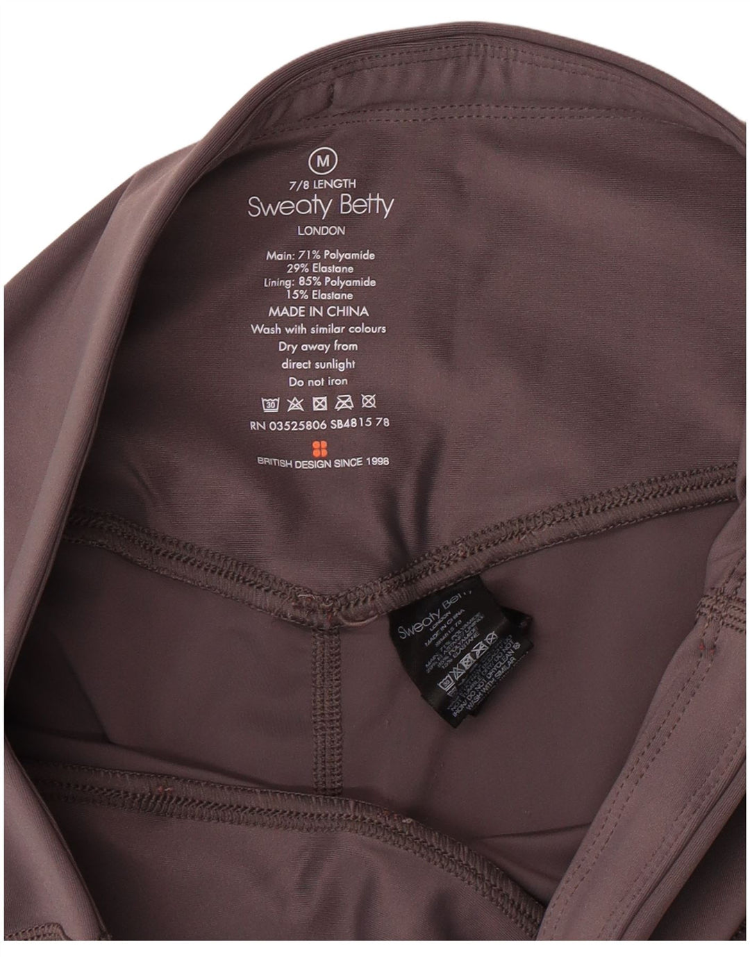 SWEATY BETTY Damen London Leggings UK 12 Mittelgraues Polyamid