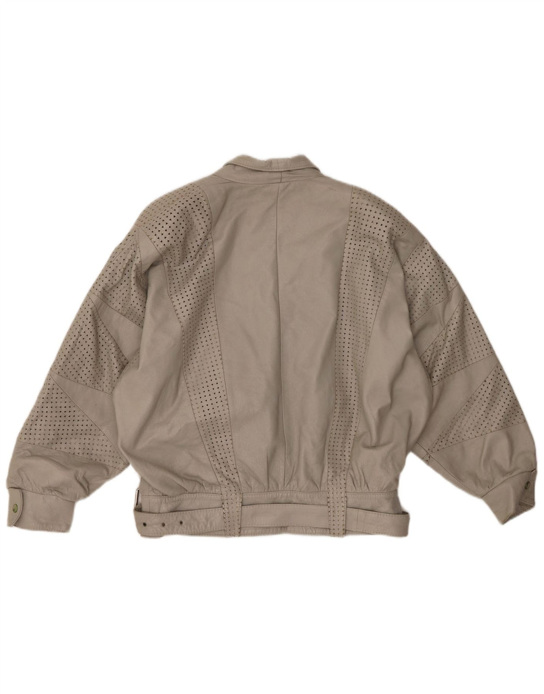 GABRIELLA BENELLI Damen Übergroße Jacke EU 36 Kleines graues Leder