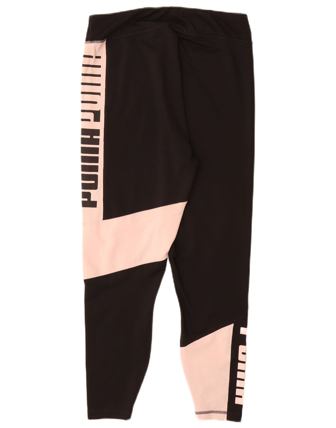 PUMA Damen Crop Graphic Leggings UK 14 Large Schwarz Colourblock