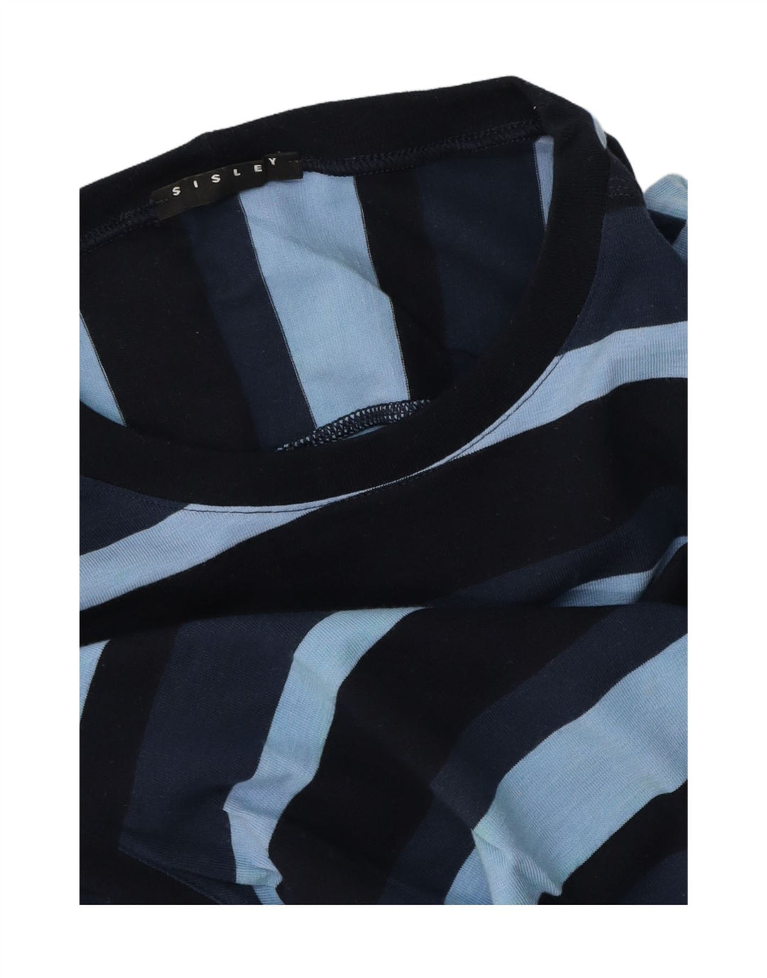 Sisley Herren T-Shirt Top Small Blau gestreift aus Baumwolle