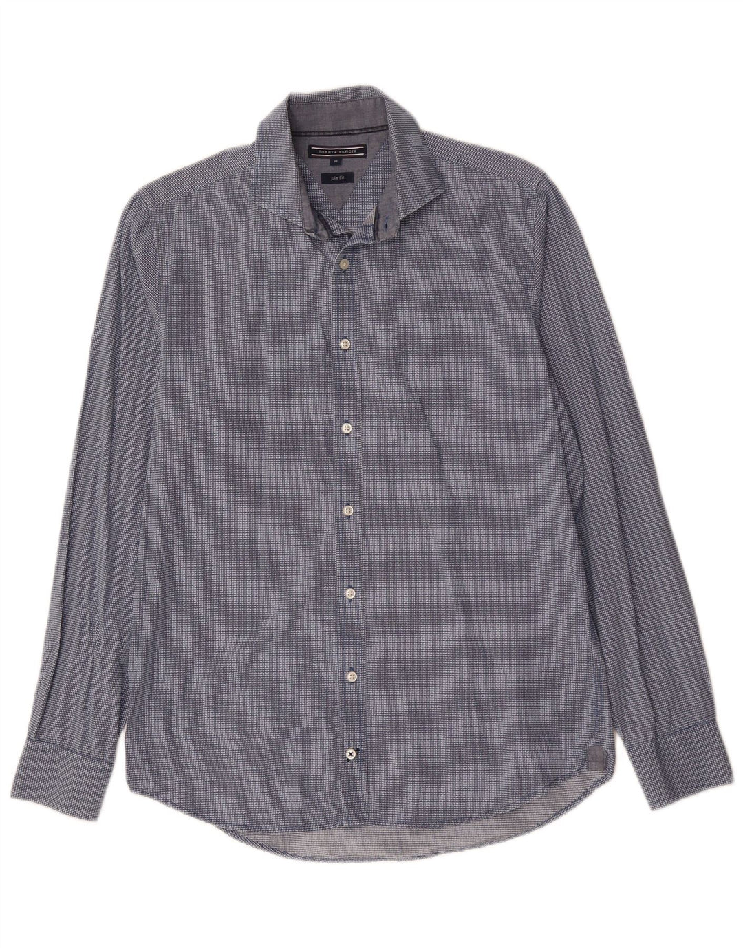 TOMMY BAHAMA Herren-Slim-Fit-Hemd aus mittelblau karierter Baumwolle