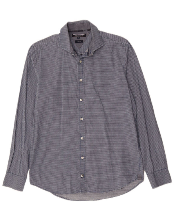 TOMMY BAHAMA Herren-Slim-Fit-Hemd aus mittelblau karierter Baumwolle