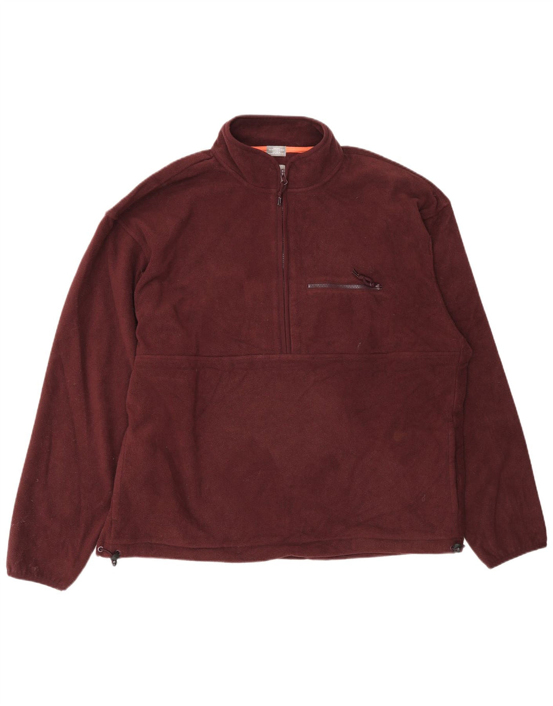Gap Herren-Fleecepullover mit Reißverschluss am Hals, groß, burgunderrotes Polyester