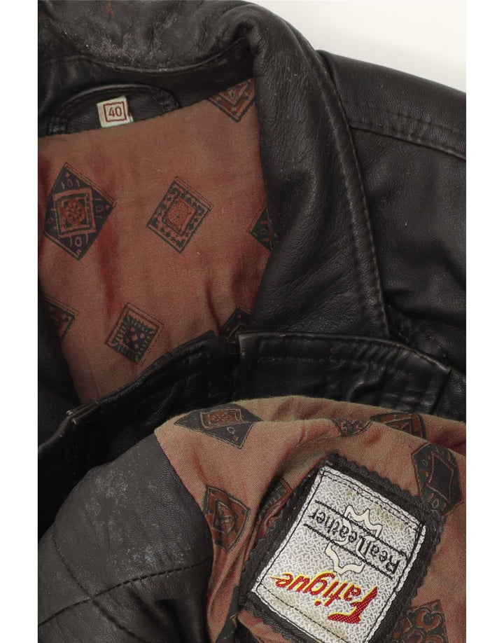 Fatigue Herren Lederjacke UK 40 Large Schwarz