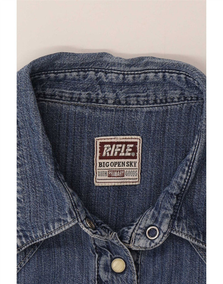 Rifle Damen Jeanshemd UK 16 Large Blau
