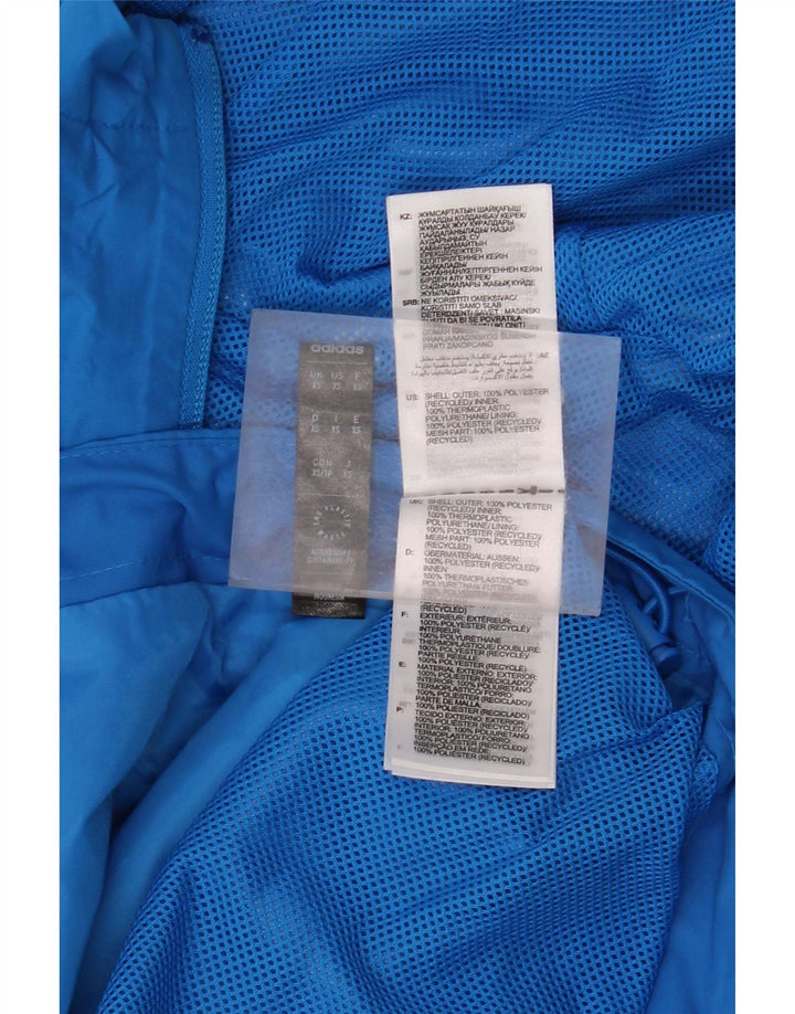 Adidas Herren Graphic Hooded Rain Jacket UK 34 XS Blau Polyester