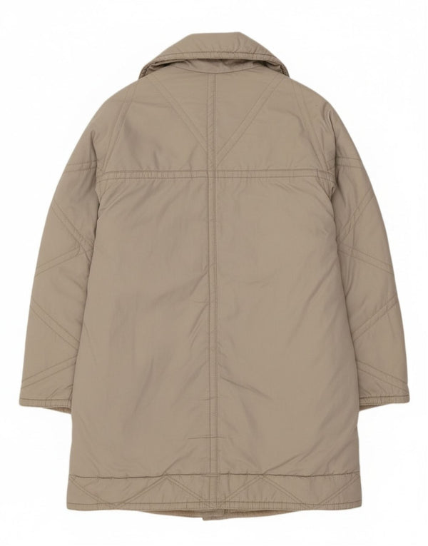 Vintage Damen Übergroßer Mantel EU 40 Medium Beige Polyester