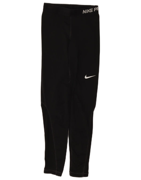 Nike Damen Graphic Leggings UK 4 XS Schwarz