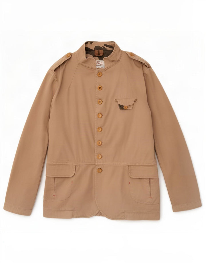 Primo Emporio Herren-Militärblazer IT 48 Mittelbeige Baumwolle
