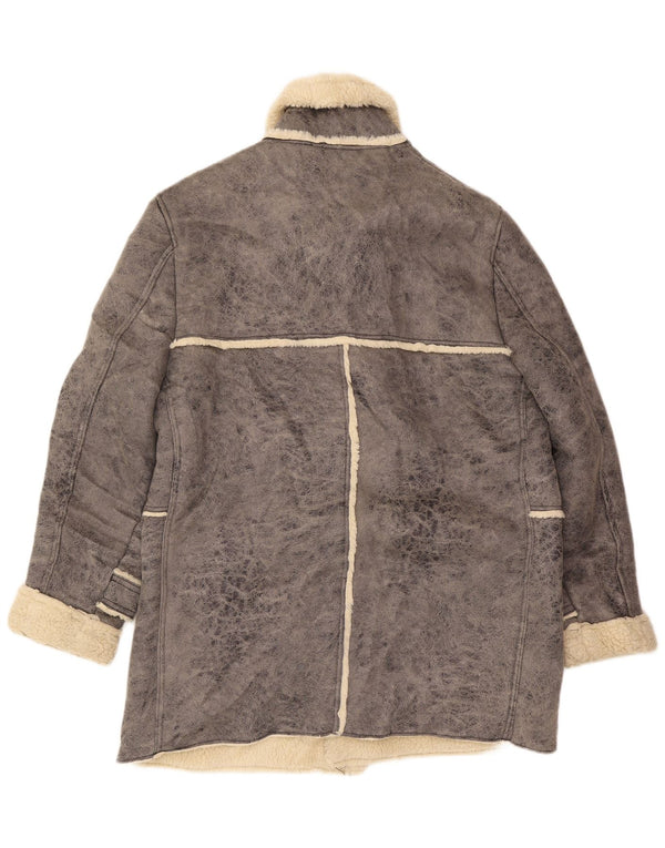 Zara Herren Sherpa Mantel UK 44 2XL Grau