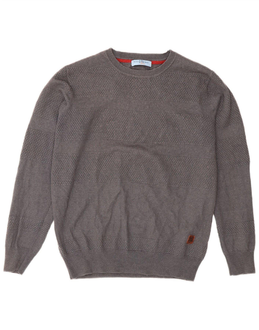 Harmont & Blaine Herren-Pullover mit Rundhalsausschnitt, mittelgraue Wolle