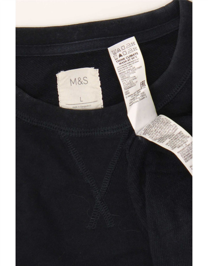 Marks & Spencer Herren-Sweatshirt, Pullover, groß, marineblau, Baumwolle
