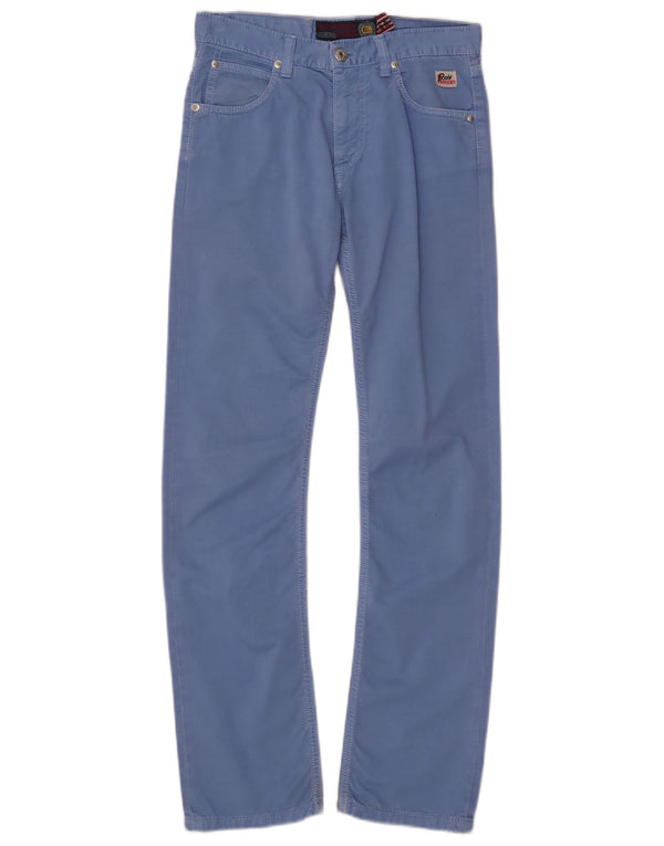 ROY ROGERS Boys Seven Bell Slim Casual Trousers 11-12 Years W27 L29 Blue