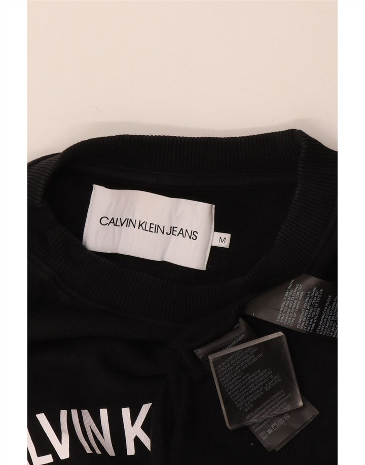 Calvin Klein Herren Grafik-Sweatshirt-Pullover aus mittelschwarzer Baumwolle