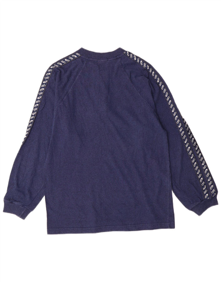 Asics Herren-Oberteil, langärmelig, mittelblau, Baumwolle