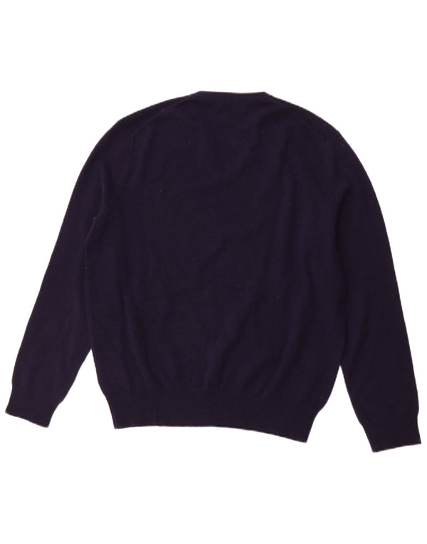 POLO RALPH LAUREN Herren-Pullover mit V-Ausschnitt, mittelmarineblaue Merinowolle