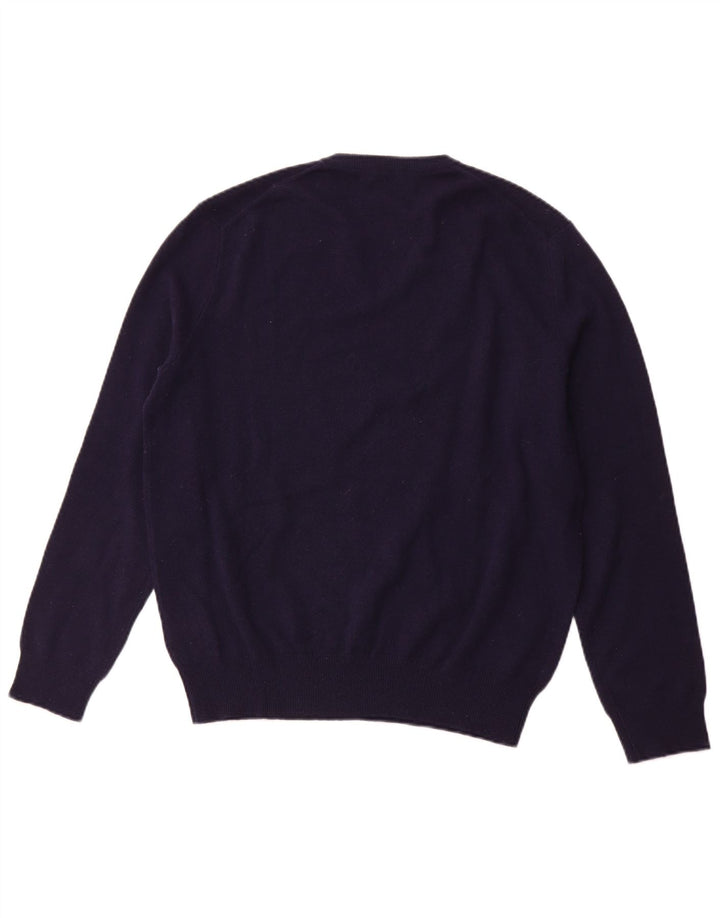 POLO RALPH LAUREN Herren-Pullover mit V-Ausschnitt, mittelmarineblaue Merinowolle