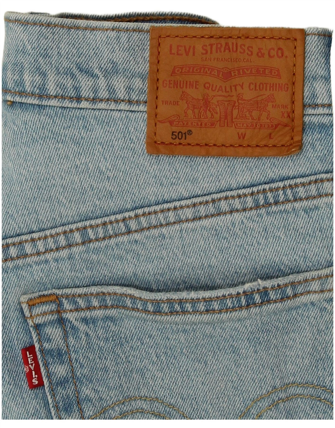 LEVI'S Damen 501 Jeansshorts W28 Mittelblau