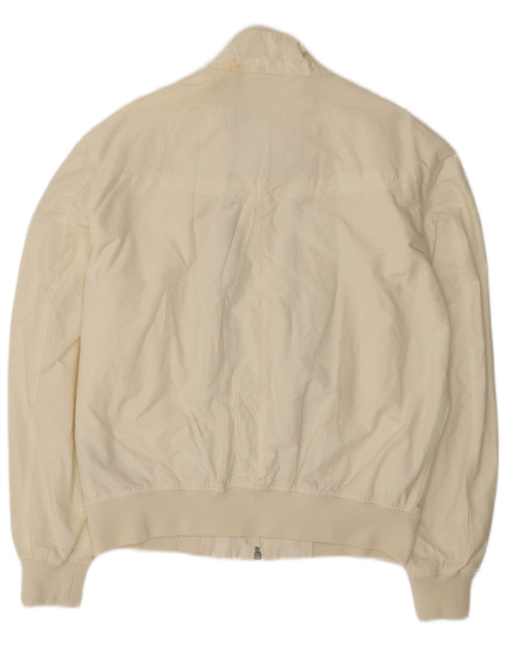 REFRIGUE Herren Bomberjacke UK 44 2XL Off White Baumwolle