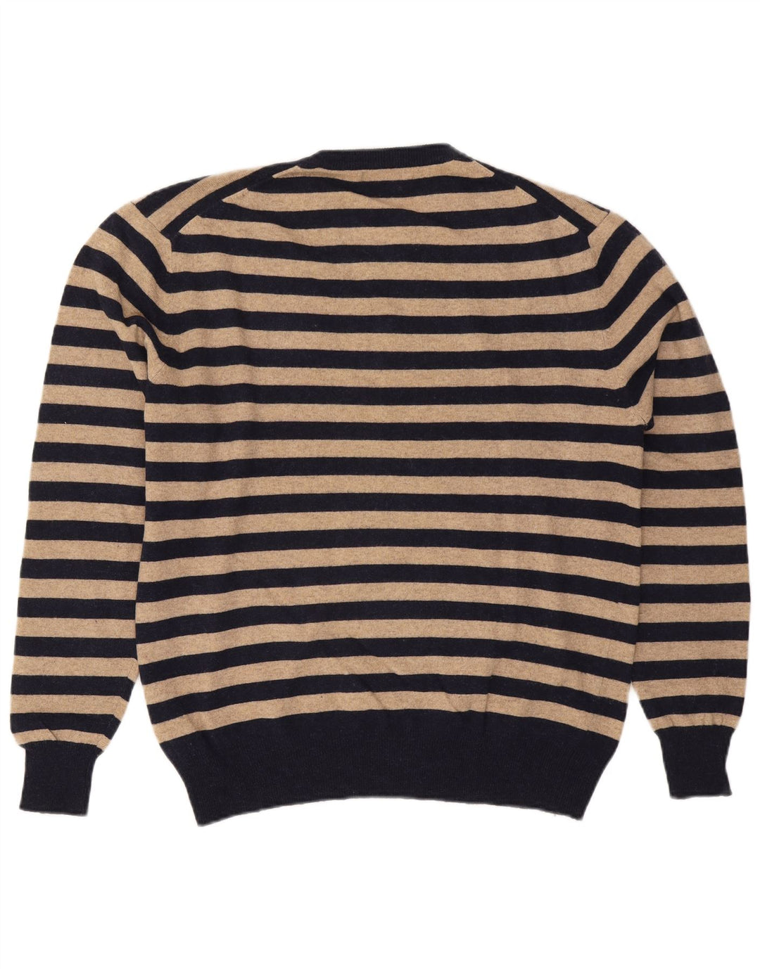 Kappa Herren-Pullover mit V-Ausschnitt, XL, beige, gestreifte Wolle