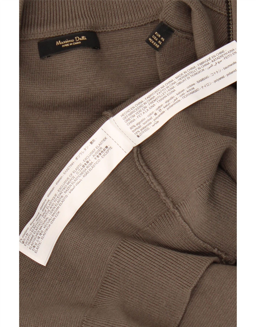Massimo Dutti Herren Strickjacke XL Grau Baumwolle