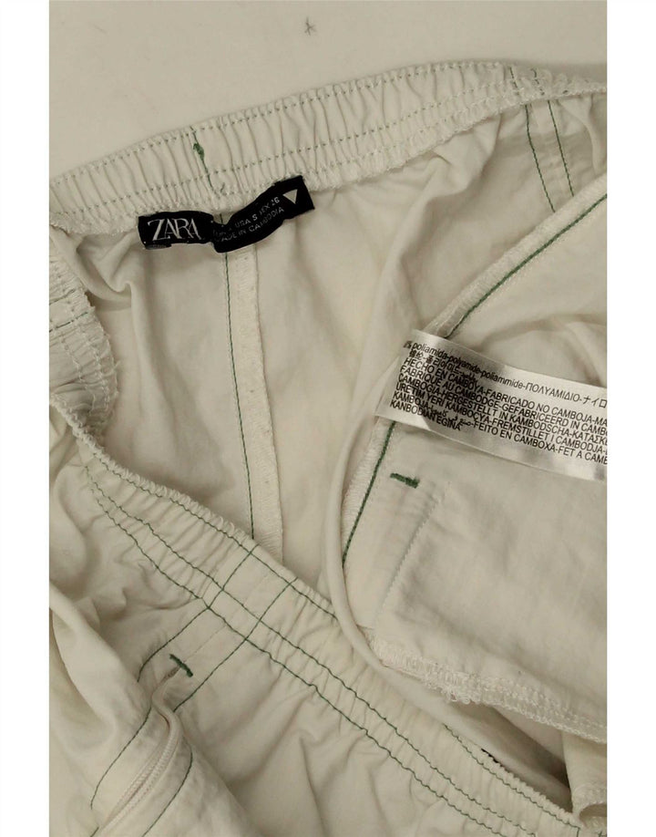 Zara Damen Jogginghose, Freizeithose, Größe S, W26, L28, Weiß, Polyamid