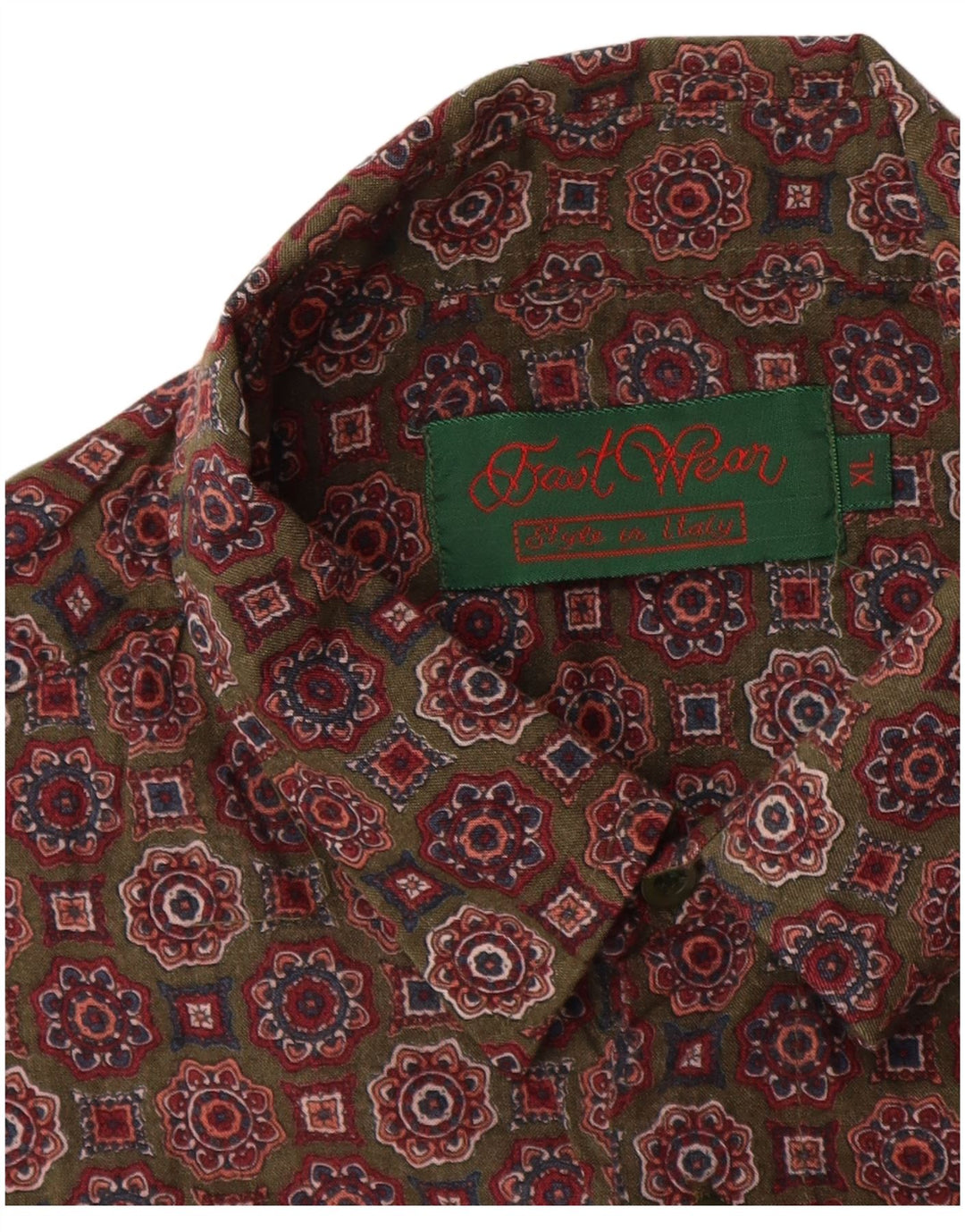 Vintage Herrenhemd XL Braun Floral Rayon