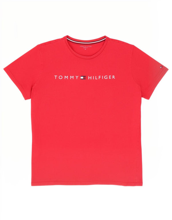 Tommy Hilfiger Herren Grafik T-Shirt Top XL Rot