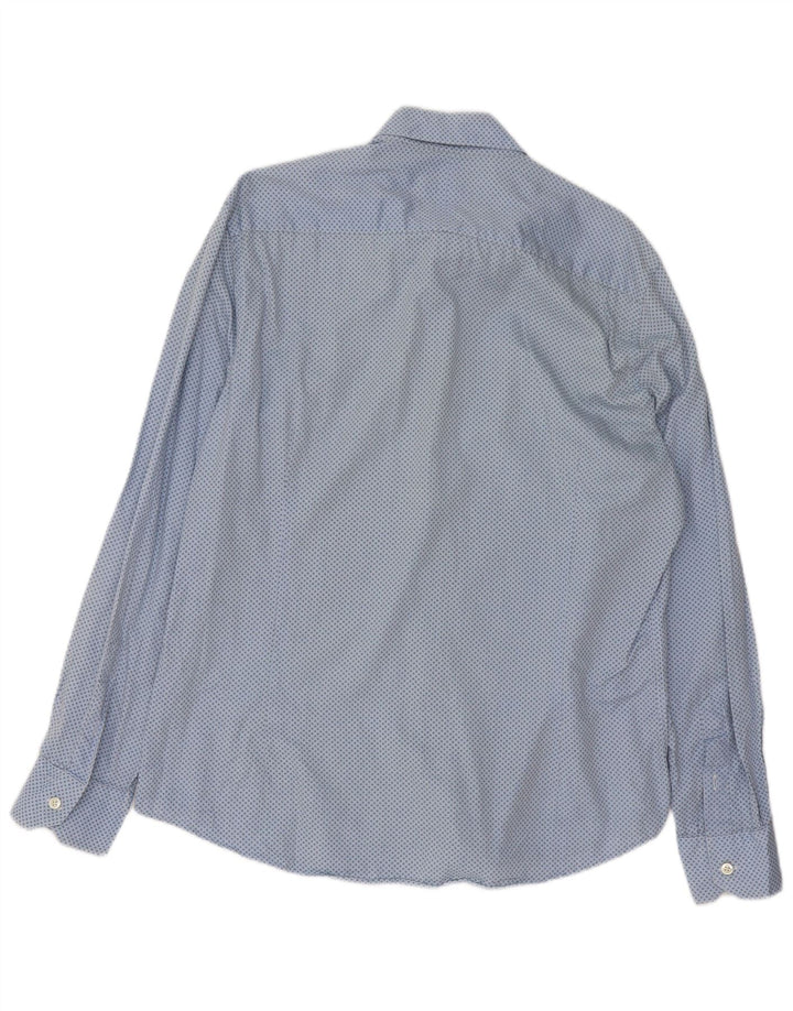 Massimo Dutti Herrenhemd, Größe 43, groß, blau gepunktet