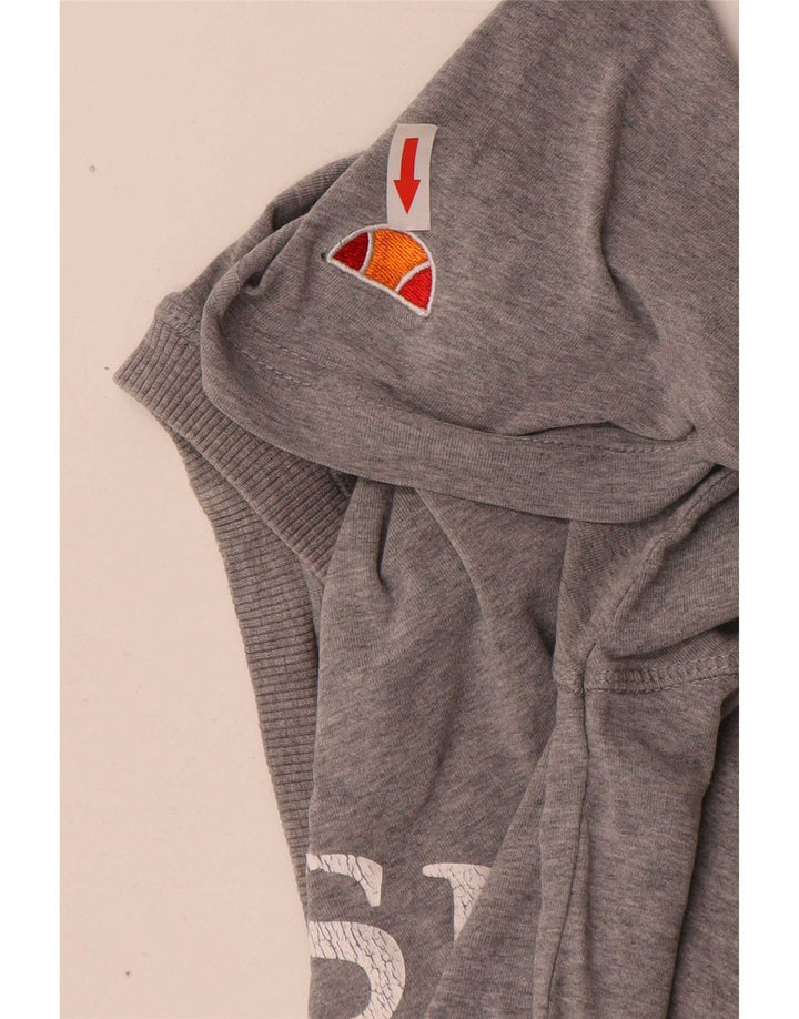 Ellesse Herren-T-Shirt mit Grafik, groß, grau gesprenkelte Baumwolle