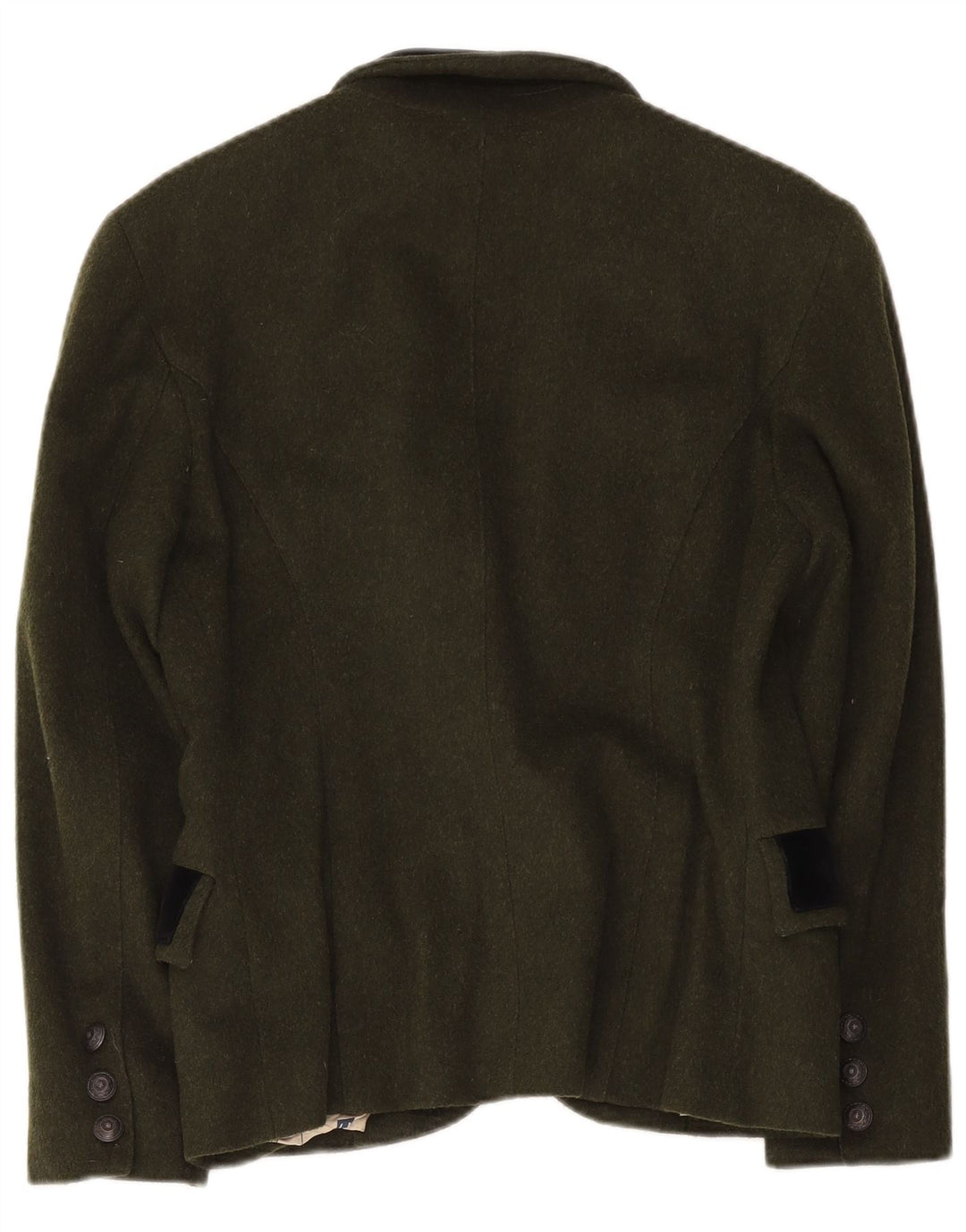Vintage Damen 1-Knopf-Blazer-Jacke, UK 14, groß, Khaki, Farbblock