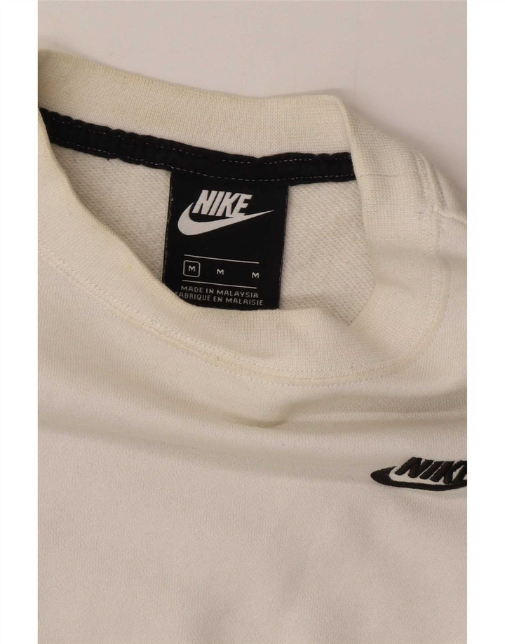 Nike Damen Crop Sweatshirt Pullover UK 14 Medium Black Colourblock