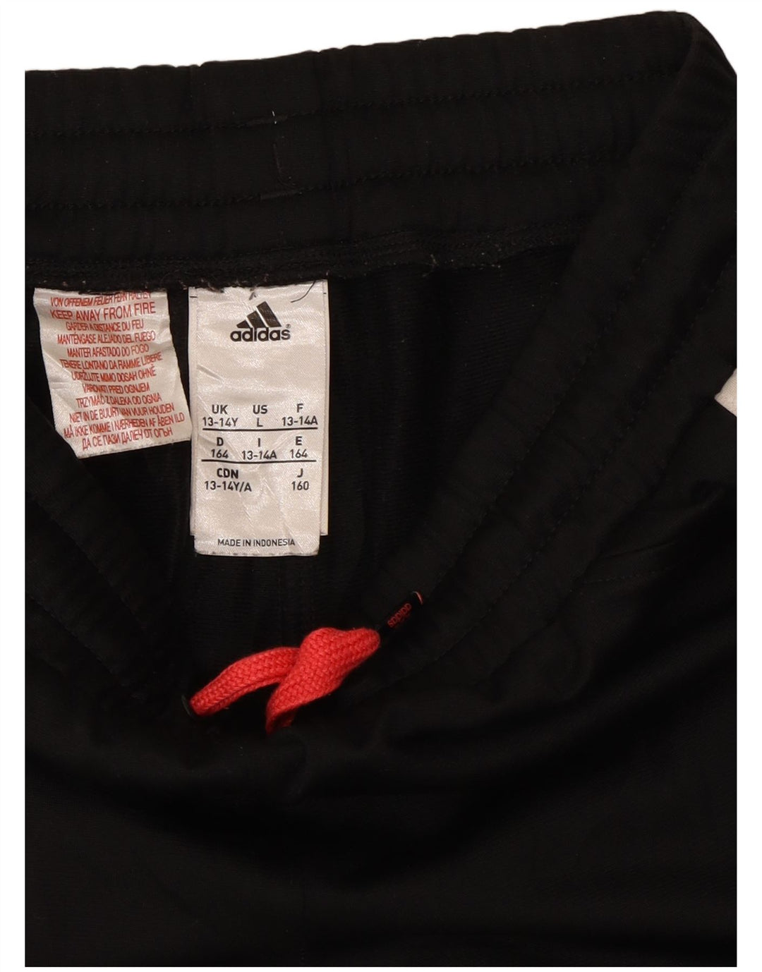 Adidas Mädchen-Trainingshose, 13–14 Jahre, schwarzes Polyester