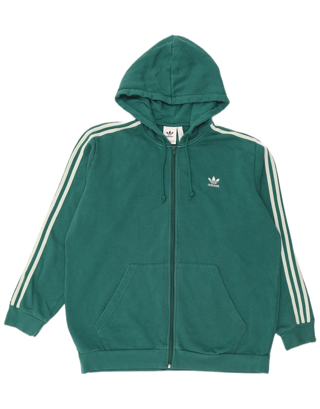 ADIDAS Herren Zip Hoodie Pullover XL Grüne Baumwolle