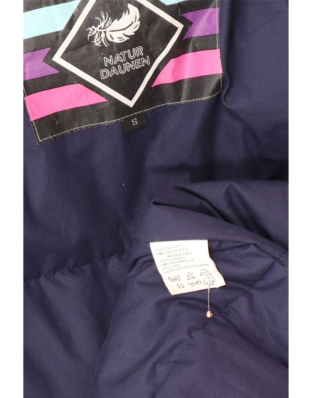 VINTAGE Herren Loose Fit Wattierter Mantel UK 36 Small Grau Polyester