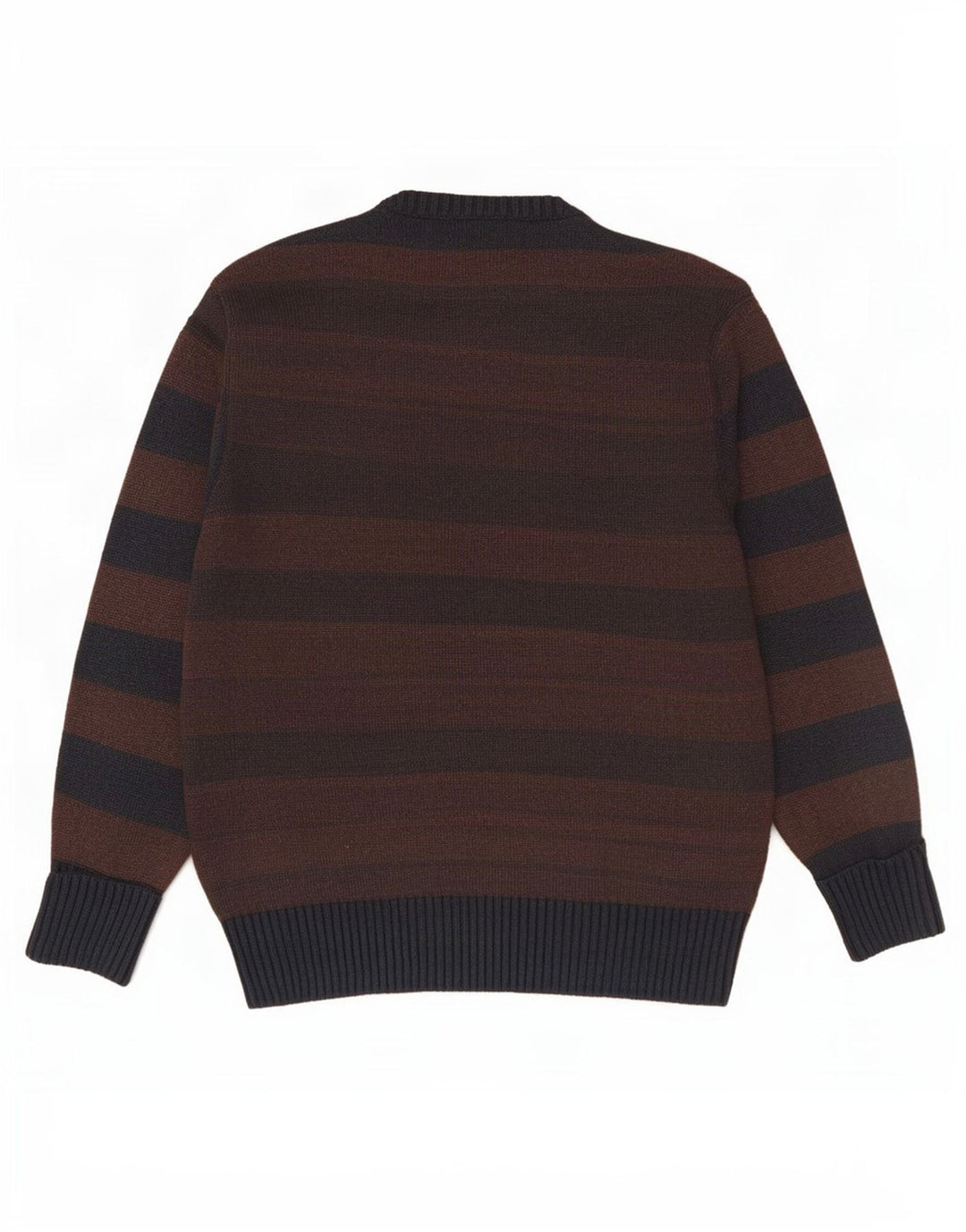 Marlboro Classics Herren-Pullover mit Rundhalsausschnitt, UK 14, mittelbraun gestreift