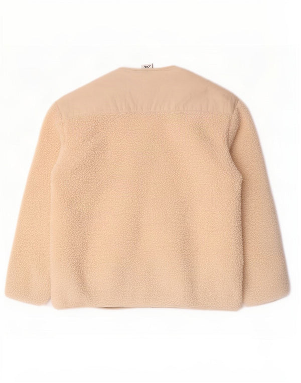 Zara Damen Übergroße Fleecejacke UK 10 Small Beige Polyester