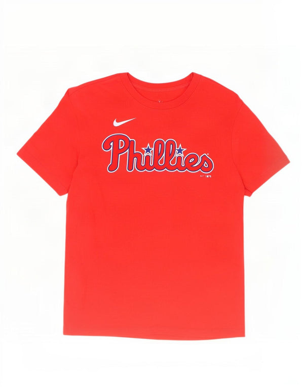 Nike Herren Philadelphia Phillies Grafik-T-Shirt aus mittelroter Baumwolle