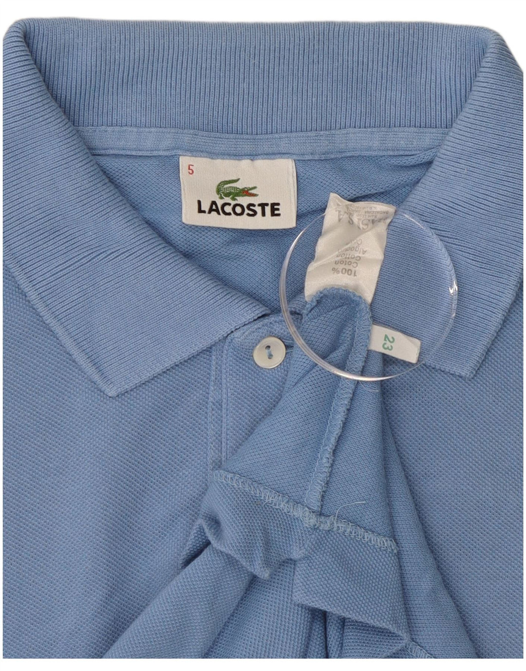 Lacoste Herren-Poloshirt, Größe 5, groß, blaue Baumwolle