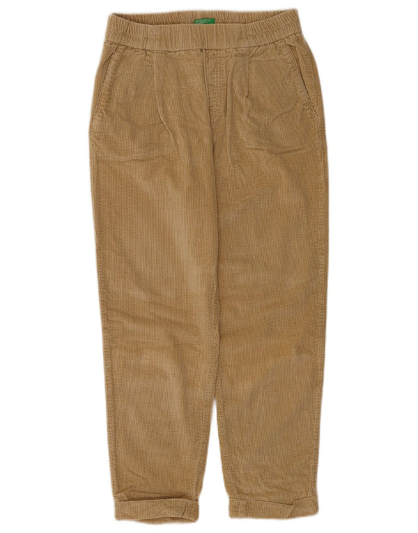 Benetton Damen Gerade Cordhose XS W25 L23 Beige Baumwolle